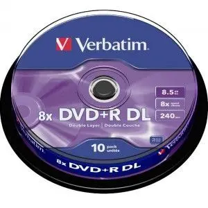 Verbatim DVD+R Doble Capa 8x 8.5GB (Tarrina 10 Uds)