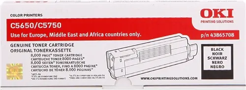 OKI C5650/C5750 Negro Cartucho de Toner Original - 43865708