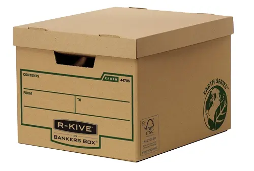 Fellowes Bankers Box Earth Gran Contenedor de Archivos - Montaje Manual - Carton Reciclado Certifica
