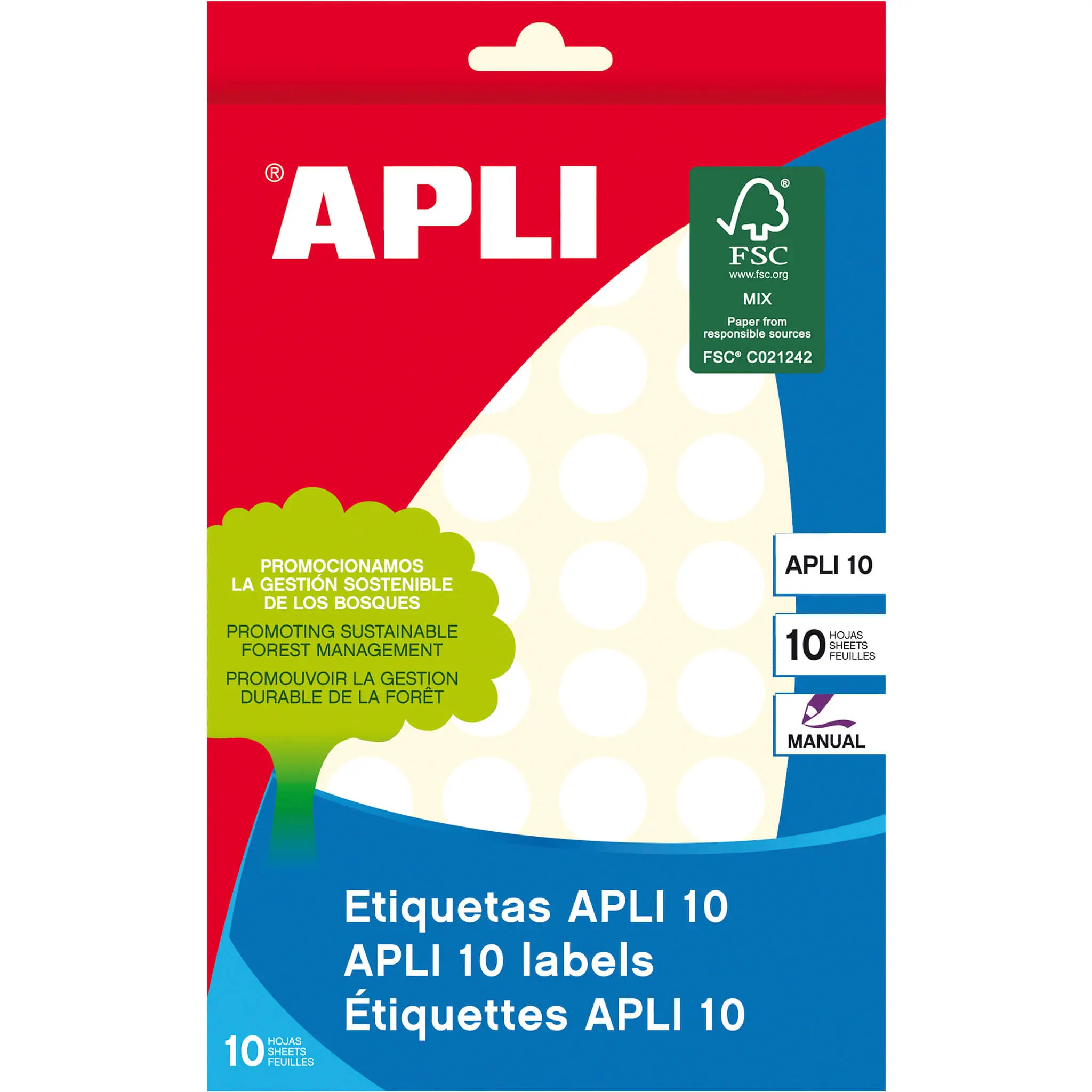Apli Etiquetas 10 Blancas  16.0mm 10 Hojas