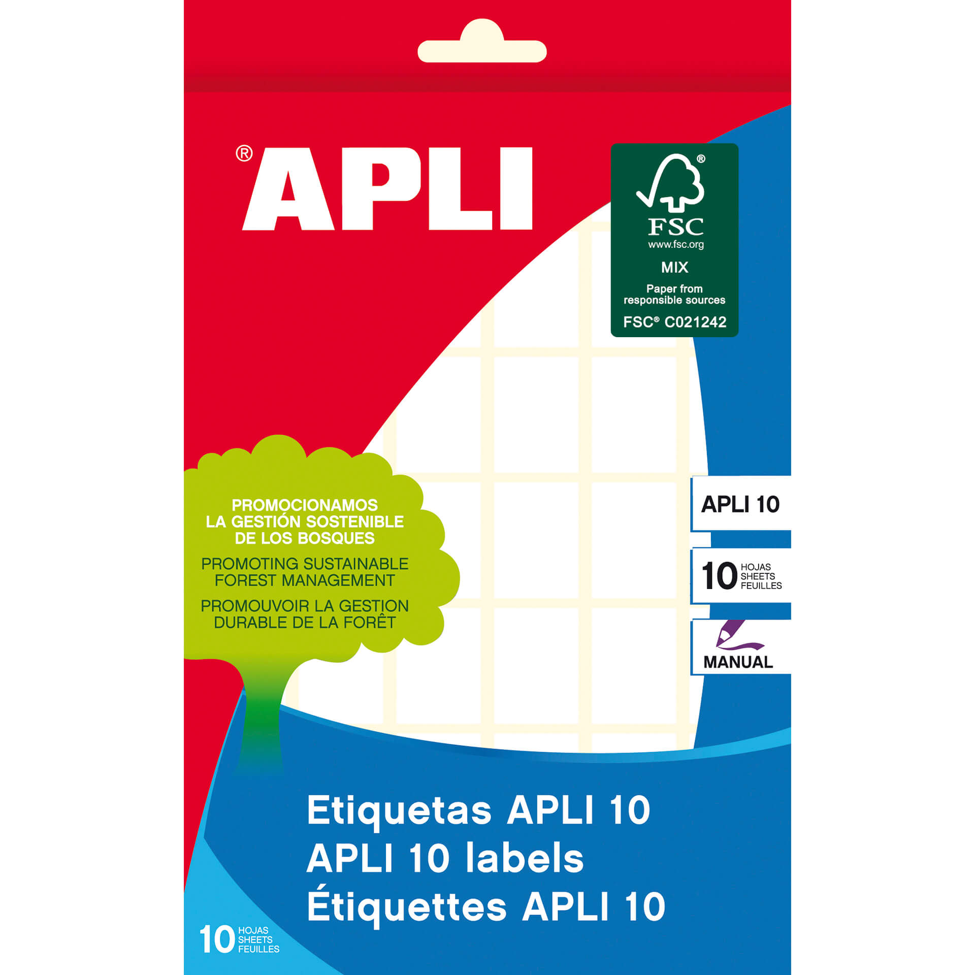 Apli Etiquetas 10 Blancas 16.0 x 22.0mm 10 Hojas