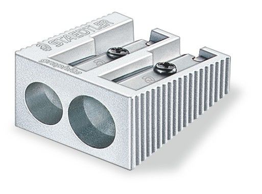 Staedtler Sacapuntas Metalico con Cuchilla de Metal - Angulo de Afilado de 23� y 30� - 2 Agujeros