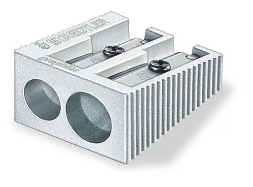 Staedtler Sacapuntas Metalico con Cuchilla de Metal - Angulo de Afilado de 23� y 30� - 2 Agujeros