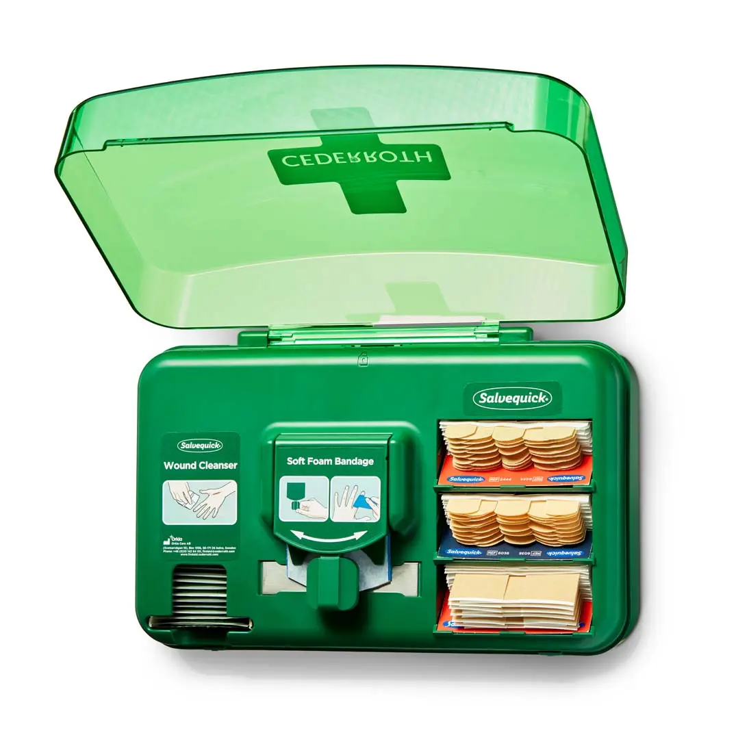 Cederroth Dispensador para el Cuidado de Heridas - Incluye diferentes Tama�os de Apositos Color Beig