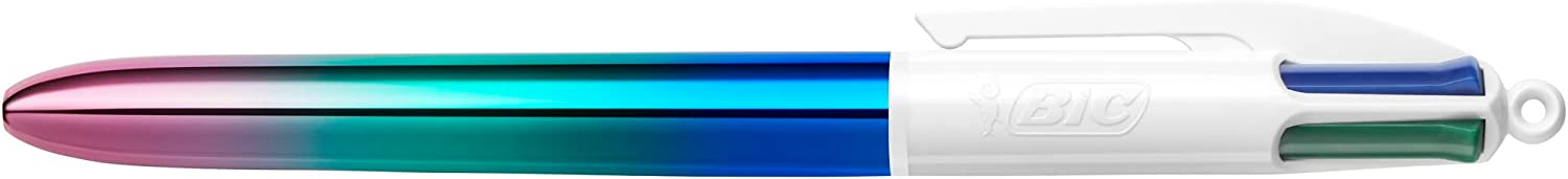 Bic 4 Colours Gradient Expositor de 30 Boligrafos de Bola Retractiles - Punta Media de 1.0mm - Tinta
