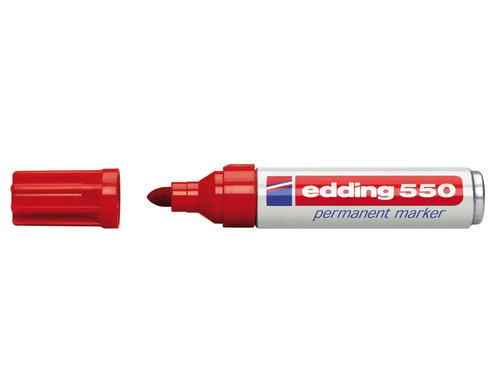 Edding 550 Rotulador Permanente - Punta Redonda - Trazo entre 3 y 4 mm. - Recargable - Secado Rapido