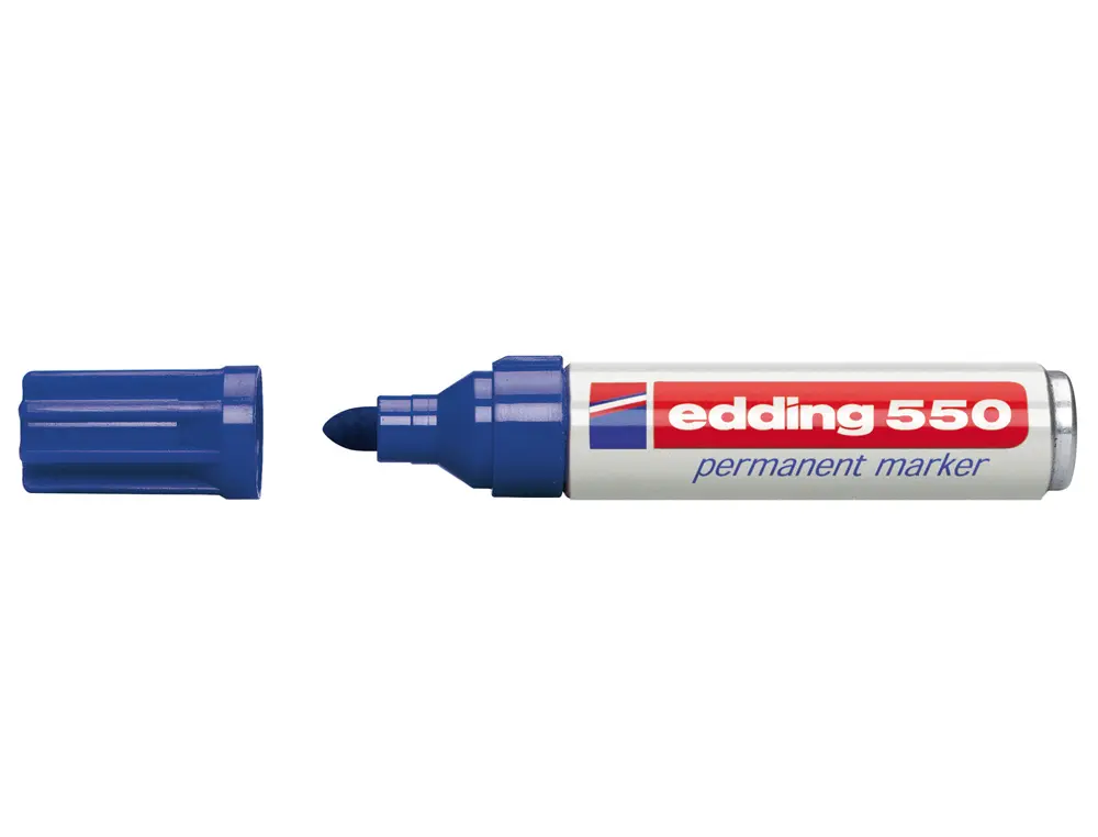Edding 550 Rotulador Permanente - Punta Redonda - Trazo entre 3 y 4 mm. - Recargable - Secado Rapido