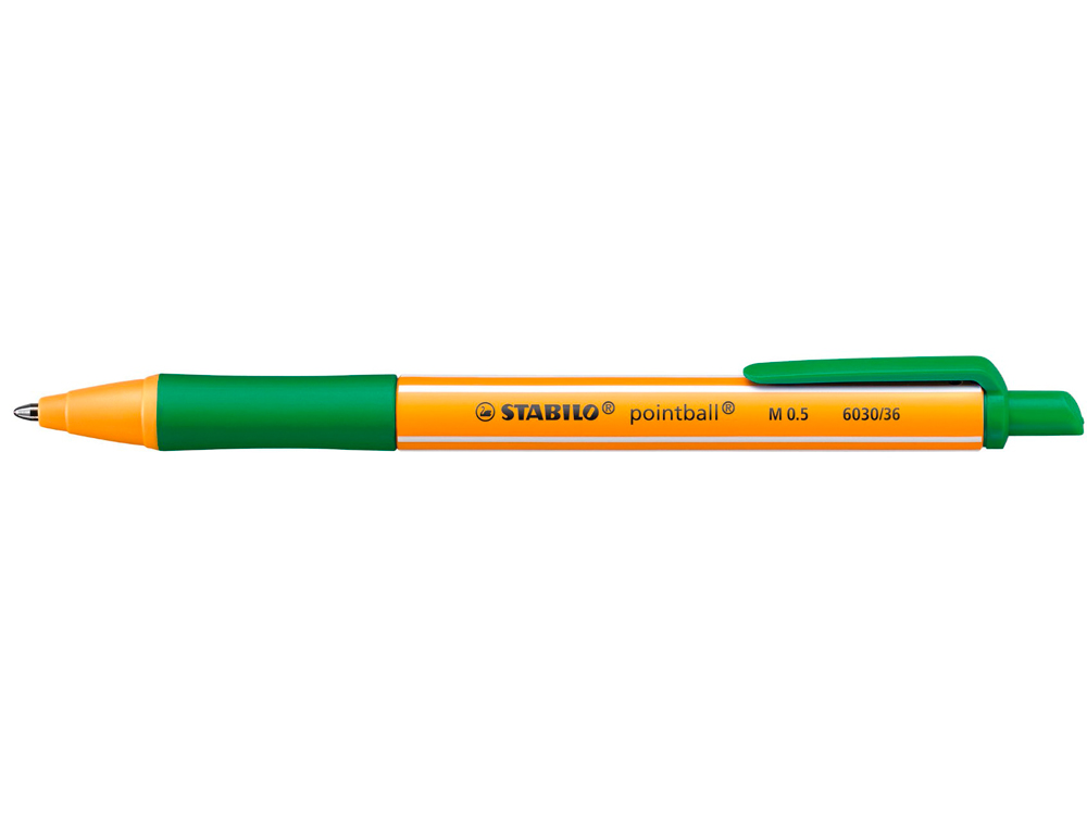 Stabilo Pointball Boligrafo Retractil - Punta de 1mm - Tinta con Base de Aceite - Recargable - 79% P