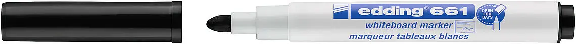 Edding 661 Rotulador para Pizarra Blanca - Punta Redonda - Trazo entre 1 y 2 mm. - Tinta Pigmentada 