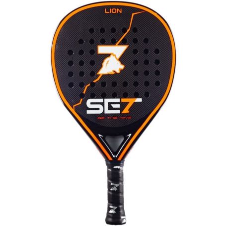 Set Lion Pala de Padel - Forma Lagrima - Marco 100% Carbono - Cara 100% Carbono 3K - Nucleo Goma Bla