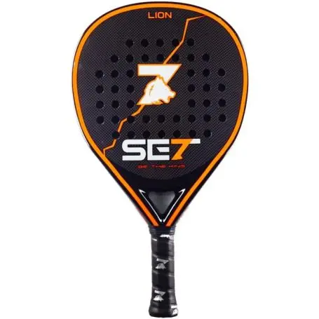 Set Lion Pala de Padel - Forma Lagrima - Marco 100% Carbono - Cara 100% Carbono 3K - Nucleo Goma Bla