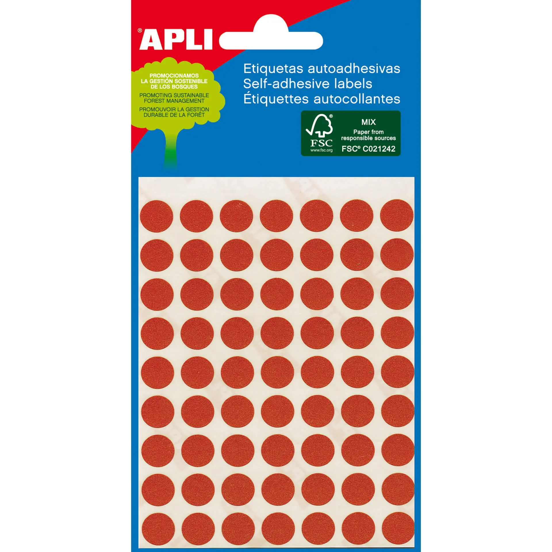 Apli Etiquetas Minibolsa Rojas  8.0mm 3 Hojas