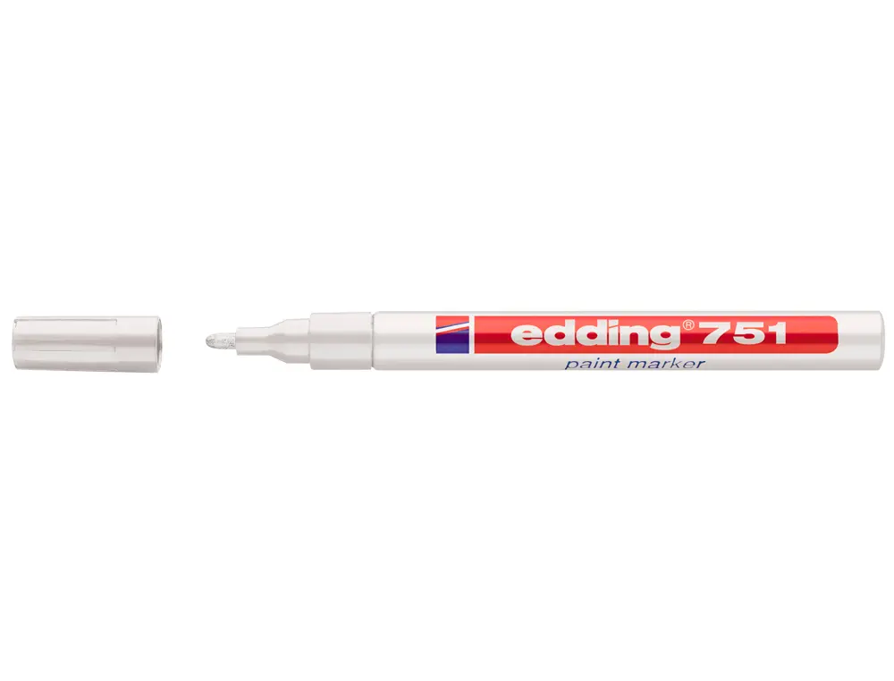 Edding 751 Rotulador Permanente - Punta Redonda - Trazo entre 1 y 2 mm. - Tinta Opaca - Secado Rapid