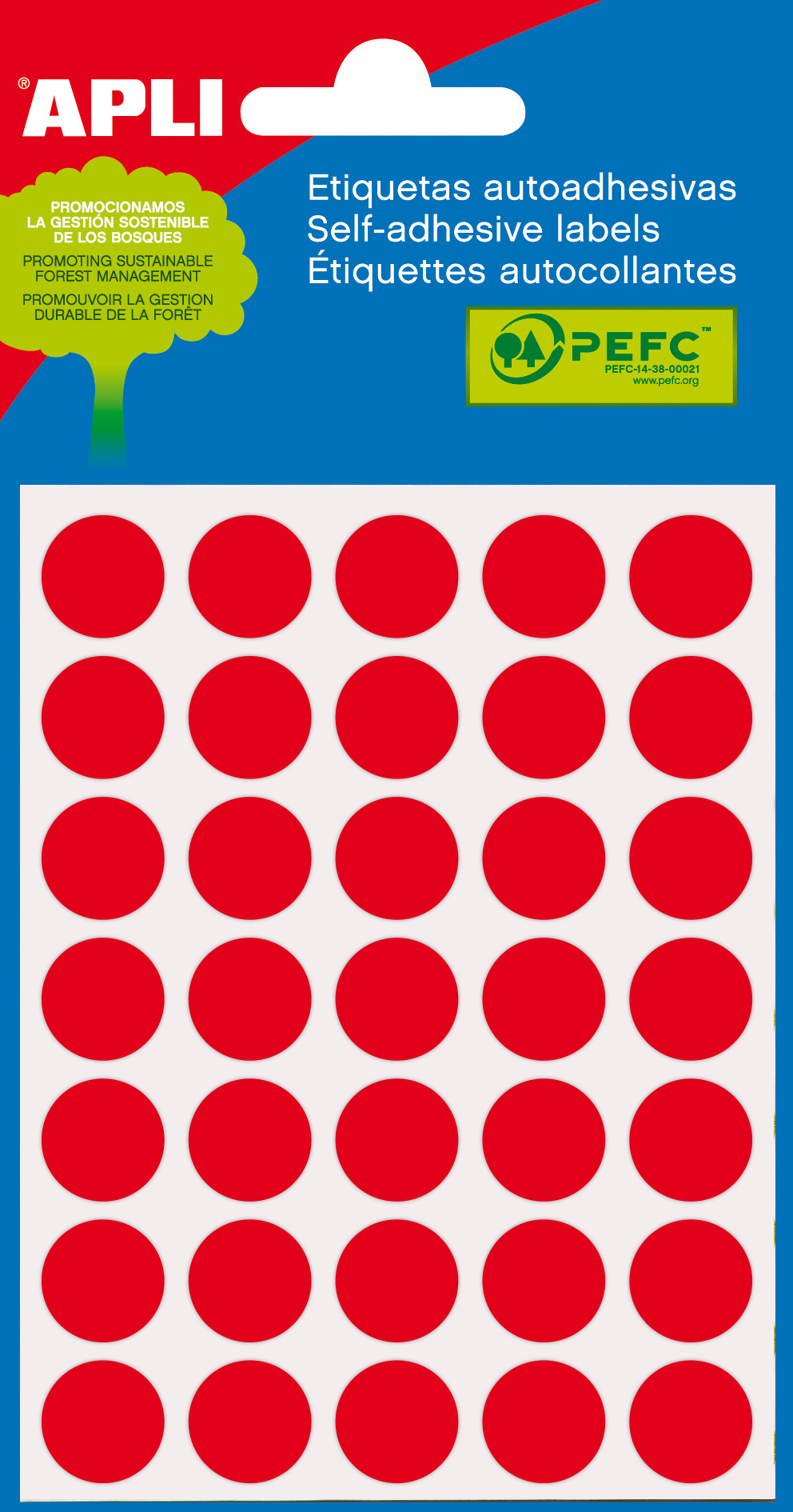 Apli Etiquetas Minibolsa Rojas � 13.0mm 5 Hojas