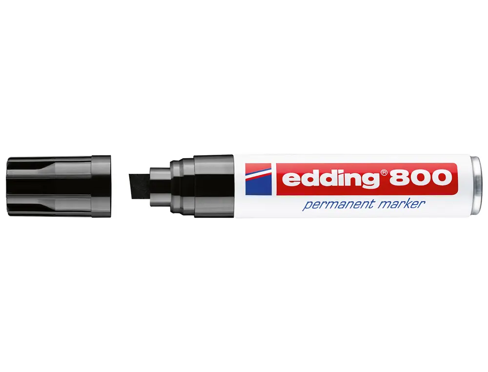 Edding 800 Rotulador Permanente - Punta Biselada - Trazo entre 4 y 12 mm. - Recargable - Secado Inst