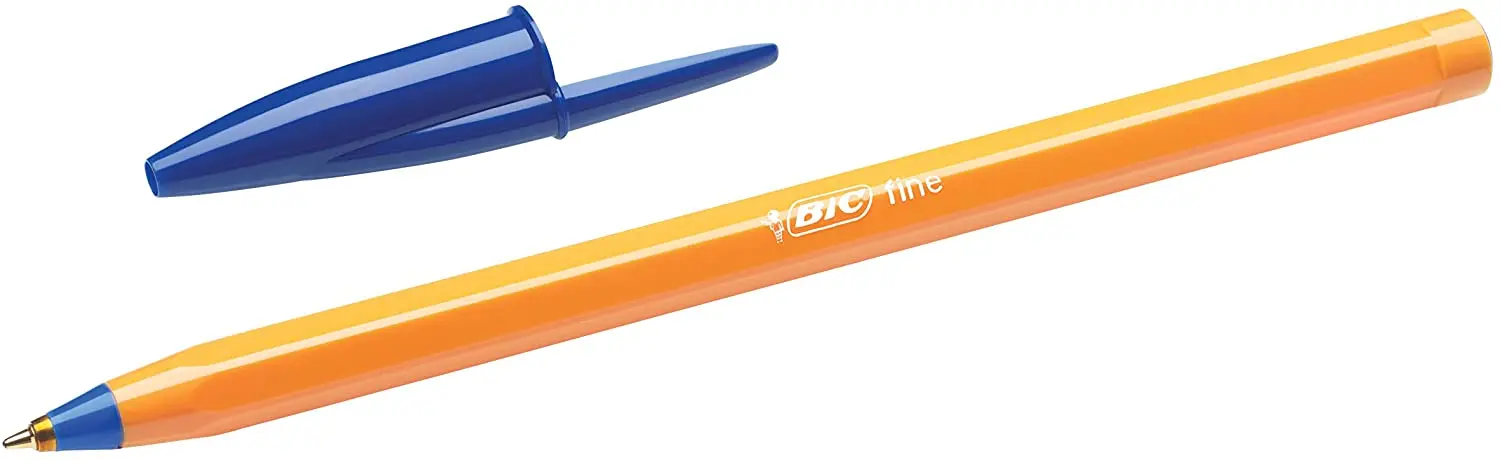 Bic Orange Original Fine Boligrafo de Bola - Punta Redonda de 0.8mm - Trazo de 0.30mm - Tinta con Ba