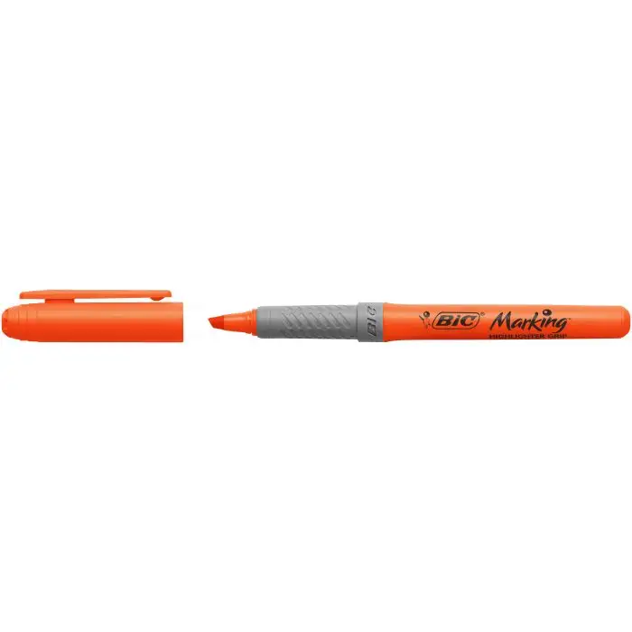 Bic Highlighter Grip Marcador Fluorescente - Punta Biselada - Trazo entre 1.60 y 3.30 mm - Grip Text
