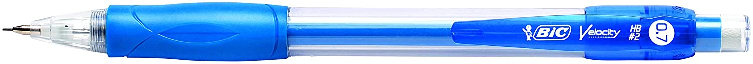 Bic Velocity Pack de 12 Portaminas 0.7mm HB con Goma - Zona Grip - Larga Duracion - Cuerpo de Colore