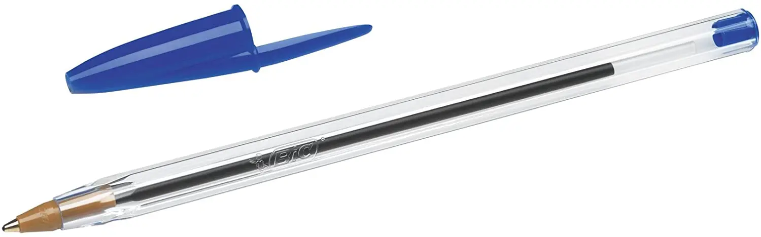 Bic Cristal Original Boligrafo de bola - Punta redonda de 1.0mm - Trazo 0.4mm - Tinta con Base de Ac