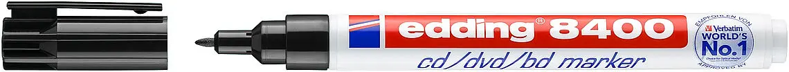 Edding 8400 Rotulador Permanente para CD, DVD y Blu-Ray - Punta Redonda - Trazo entre 0.5 y 1mm - Re