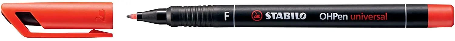 Stabilo OHPen Rotulador Permanente - Punta Fina - Trazo de 0.7mm - Agarre Antideslizante - Tapon Ven