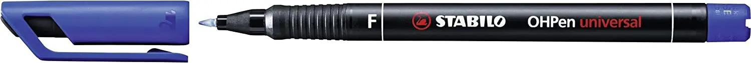 Stabilo OHPen Rotulador Permanente - Punta Fina - Trazo de 0.7mm - Agarre Antideslizante - Tapon Ven