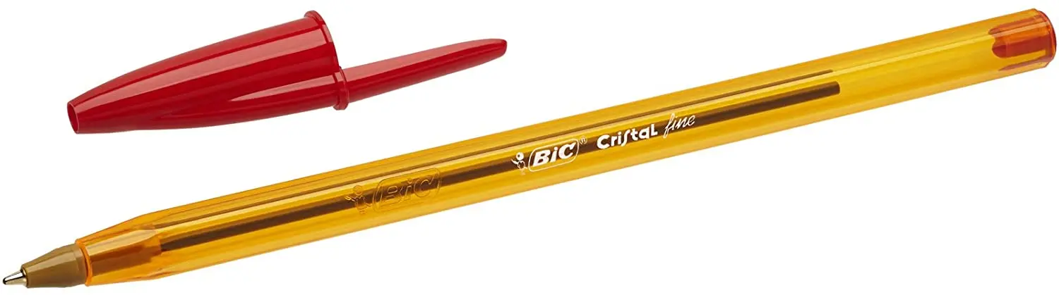 Bic Cristal Original Fine Boligrafo de Bola - Punta Redonda de 0.8mm - Trazo de 0.30mm - Tinta con B