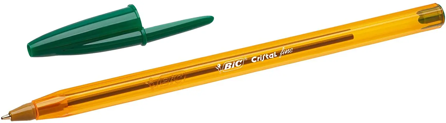 Bic Cristal Original Fine Boligrafo de Bola - Punta Redonda de 0.8mm - Trazo de 0.30mm - Tinta con B