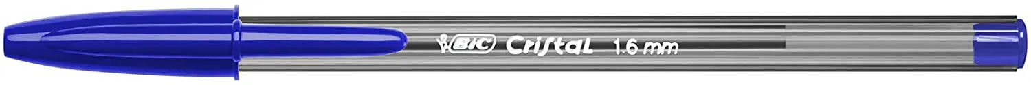 Bic Cristal Large Boligrafo de Bola - Punta Gruesa de 1.6mm - Trazo de 0.60mm - Tinta con Base de Ac
