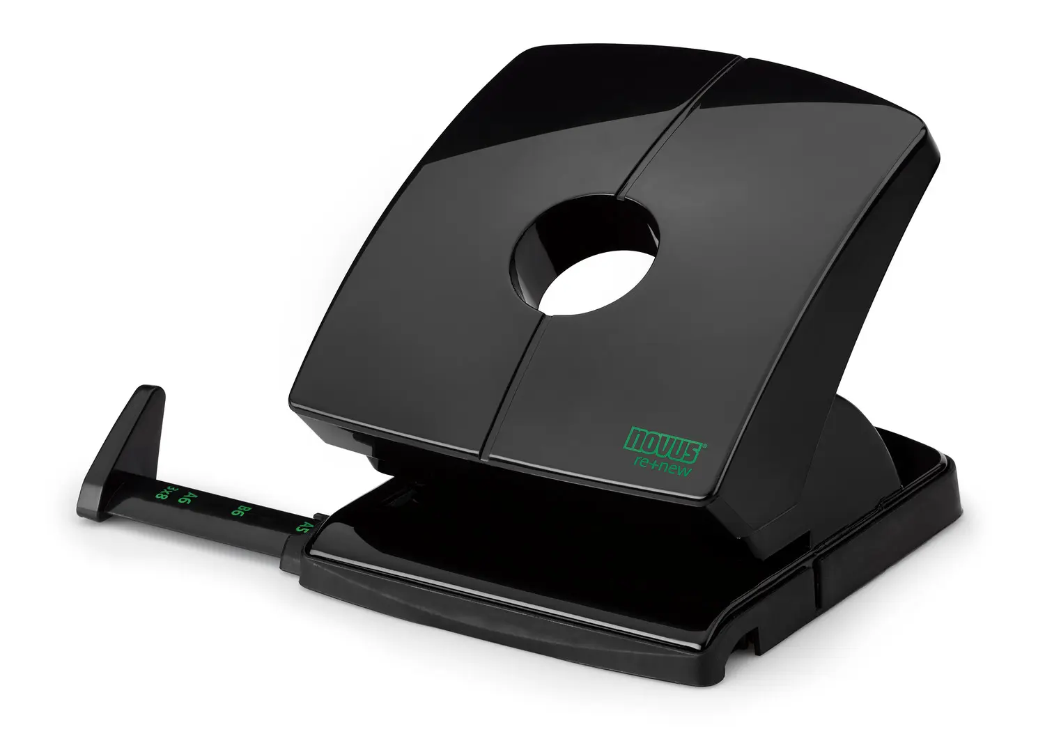 Novus B 230 re+new Perforadora de Papel - Fabricada con Plastico Reciclado - Hasta 30 Hojas - Escala