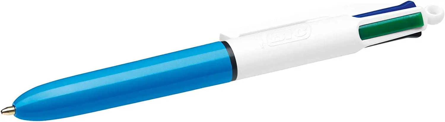 Bic 4 Colours Mini Boligrafo de Bola Retractil - Punta Media de 1mm - Trazo de 0.4mm - Tinta con Bas