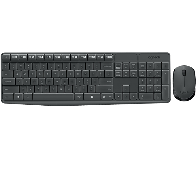 Logitech MK235 Pack Inalambrico Teclado + Raton 3 Botones - Uso Ambidiestro - Color Negro