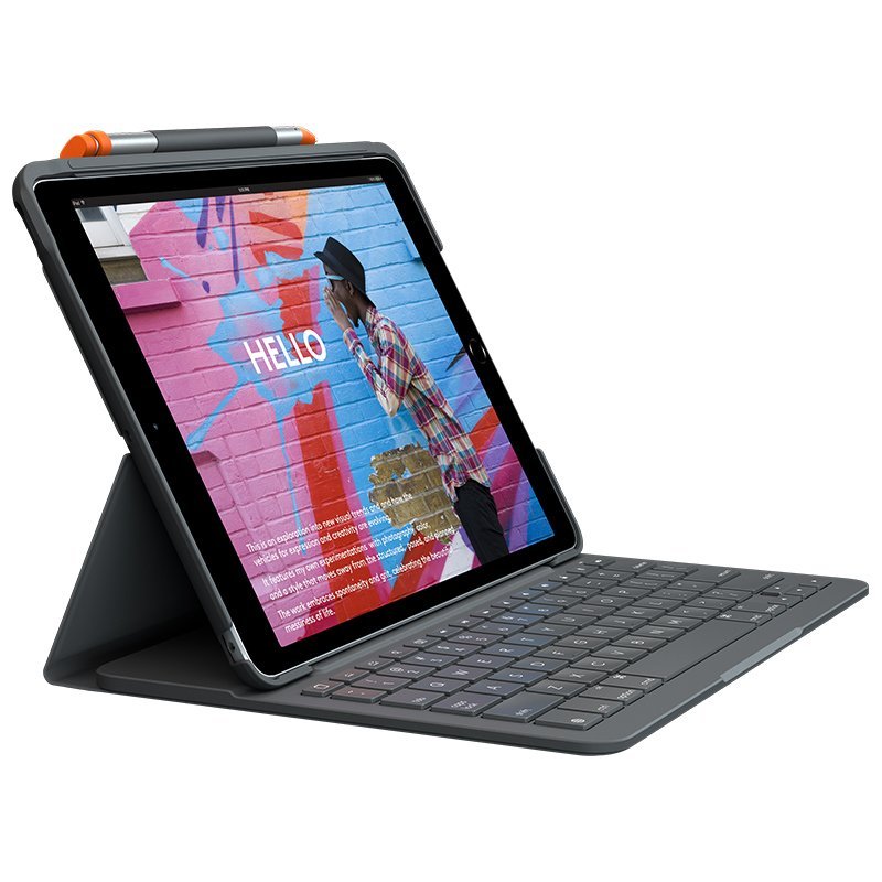 Logitech Slim Folio Funda con Teclado Bluetooth para iPad 7� y 8� Generacion 10.2