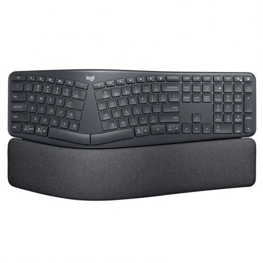 Logitech Ergo K860 Teclado Bluetooth Inalambrico USB - Ergonomico - Reposamu�ecas - Color Negro