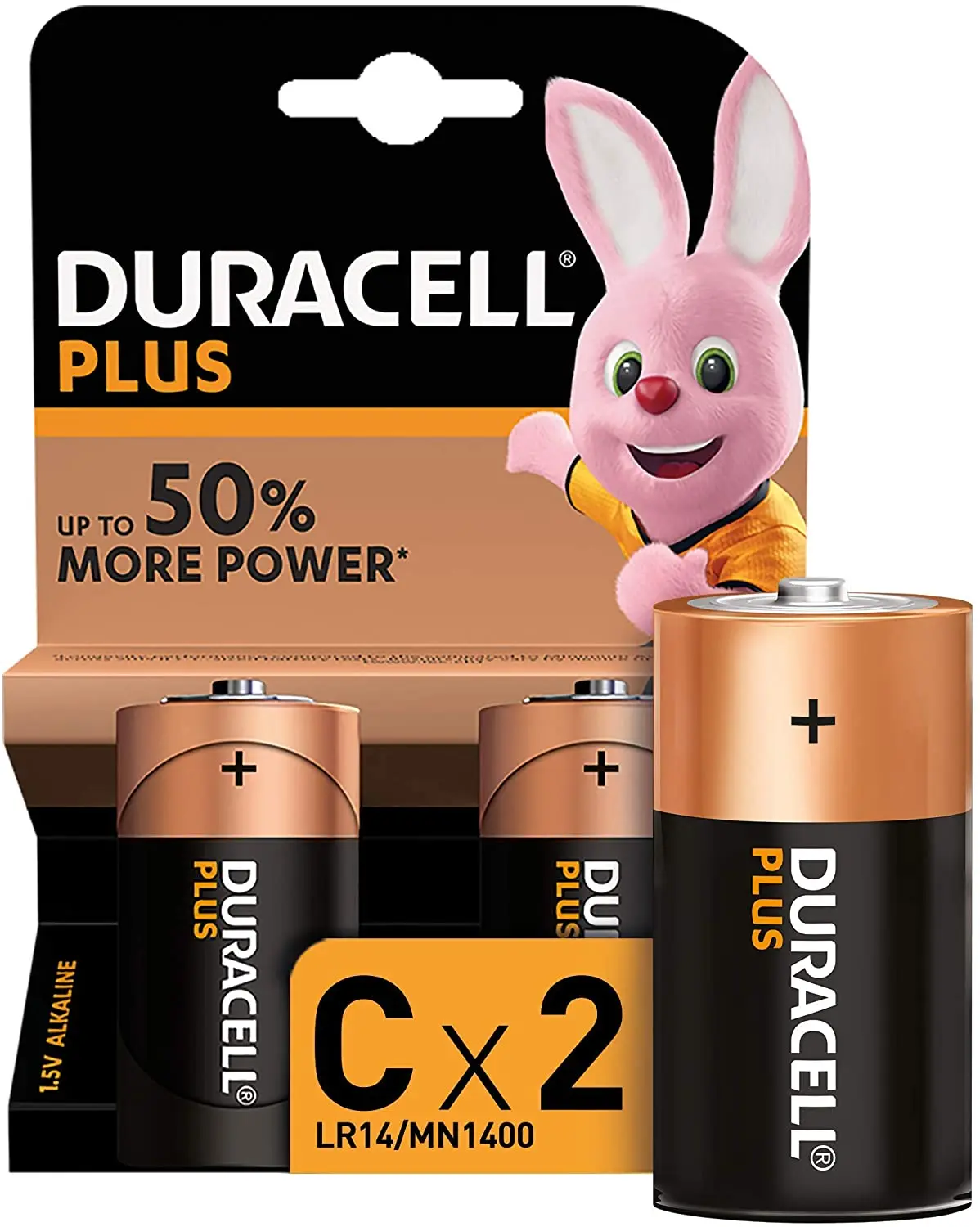 Duracell Pilas Alcalinas C Plus LR14 1.5V - 2 Unidades