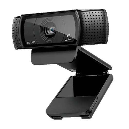 Logitech C920 Webcam HD Pro 1080p - USB 2.0 - Microfonos Integrados - Enfoque Automatico - Cable de 