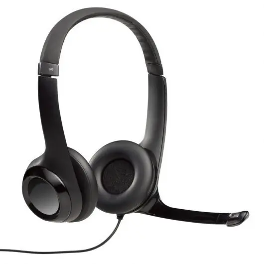 Logitech H390 Auriculares con Microfono Plegable USB - Diadema Ajustable - Almohadillas Acolchadas -