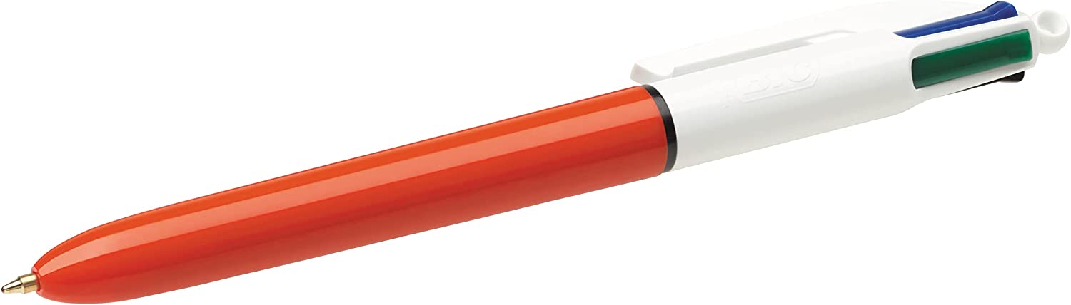 Bic 4 Colours Original Fine Boligrafo de Bola Retractil - Punta de 0.8mm - Trazo de 0.36mm - Tinta c