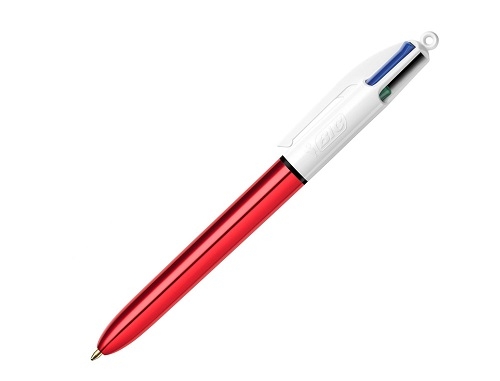 Bic 4 Colours Shine Boligrafo de Bola Retractil - Punta de 1mm - Trazo de 0.4mm - Tinta con Base de 