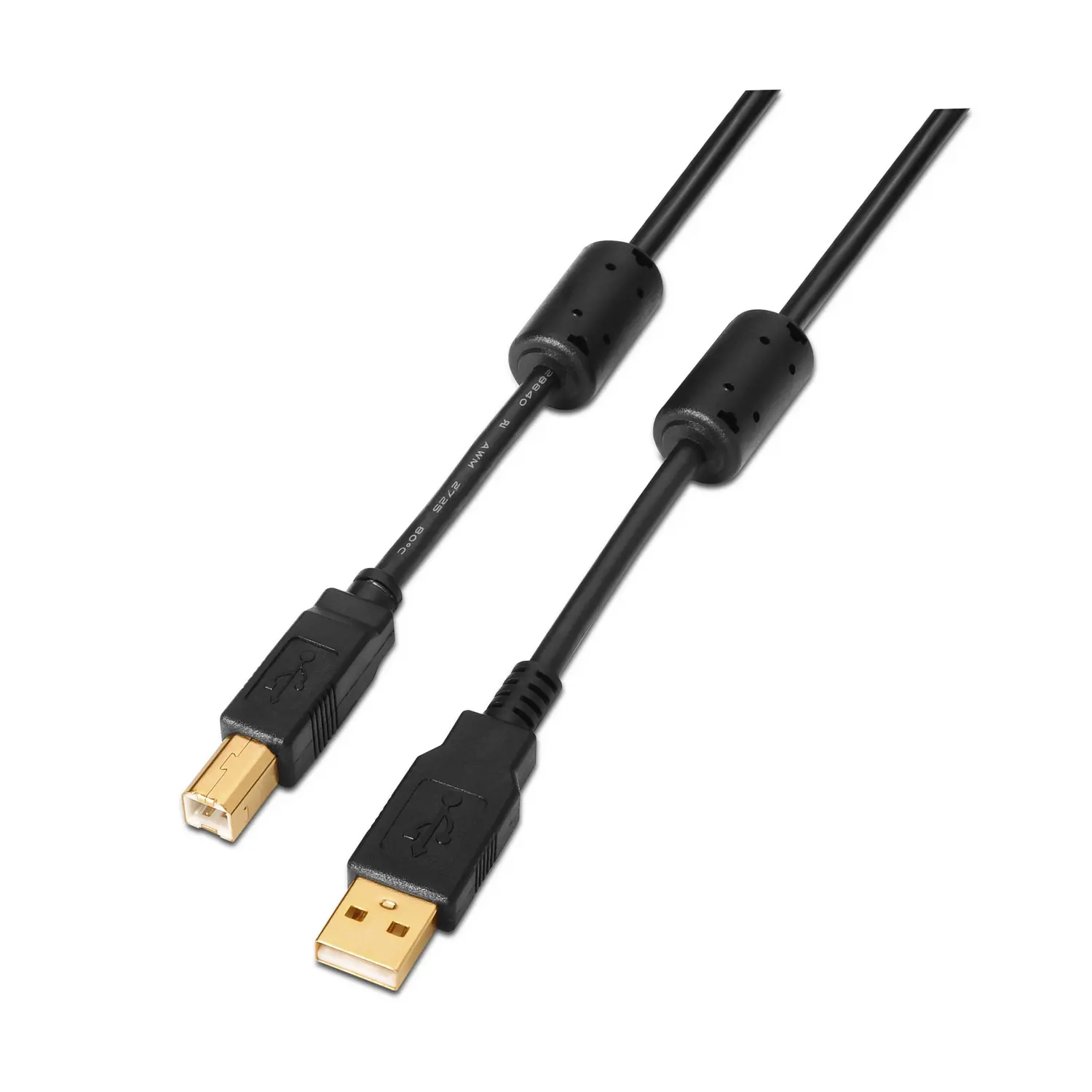 Aisens Cable USB 2.0 Impresora Super Alta Calidad con Ferrita - Tipo A Macho a Tipo B Macho - 5.0m -