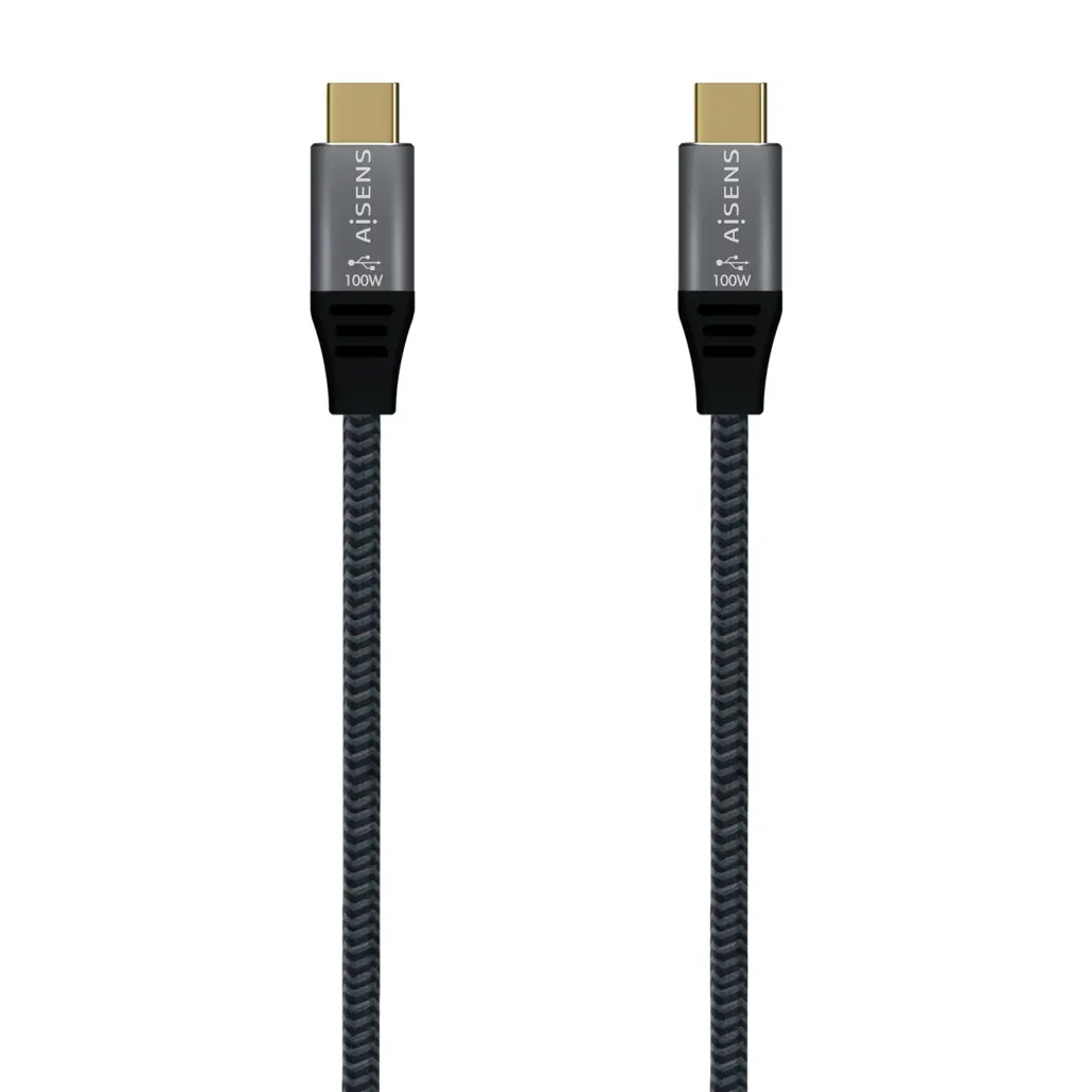 Aisens Cable USB 3.2 Gen2x2 Aluminio 20Gbps 8K@30Hz 5A 100W E-Mark, Tipo USB-C/M-USB-C/M - 0.6m - Co