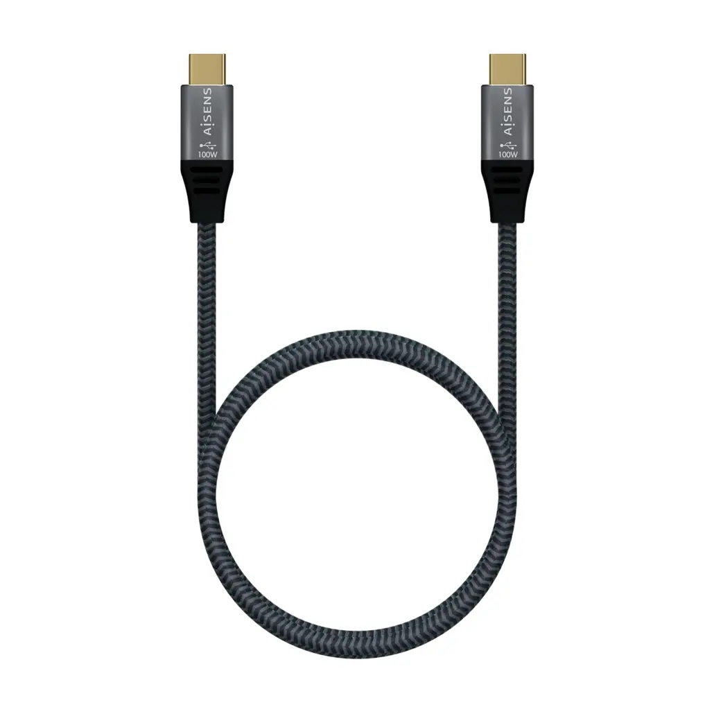 Aisens Cable USB 3.2 Gen2x2 Aluminio 20Gbps 8K@30Hz 5A 100W E-Mark, Tipo USB-C/M-USB-C/M - 1.0m - Co