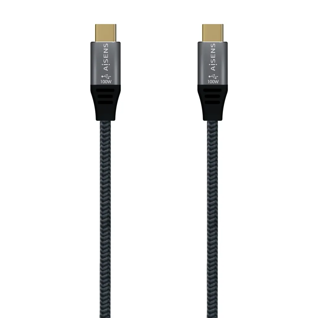 Aisens Cable USB 3.2 Gen2x2 Aluminio 20Gbps 8K@30Hz 5A 100W E-Mark, Tipo USB-C/M-USB-C/M - 1.5m - Co