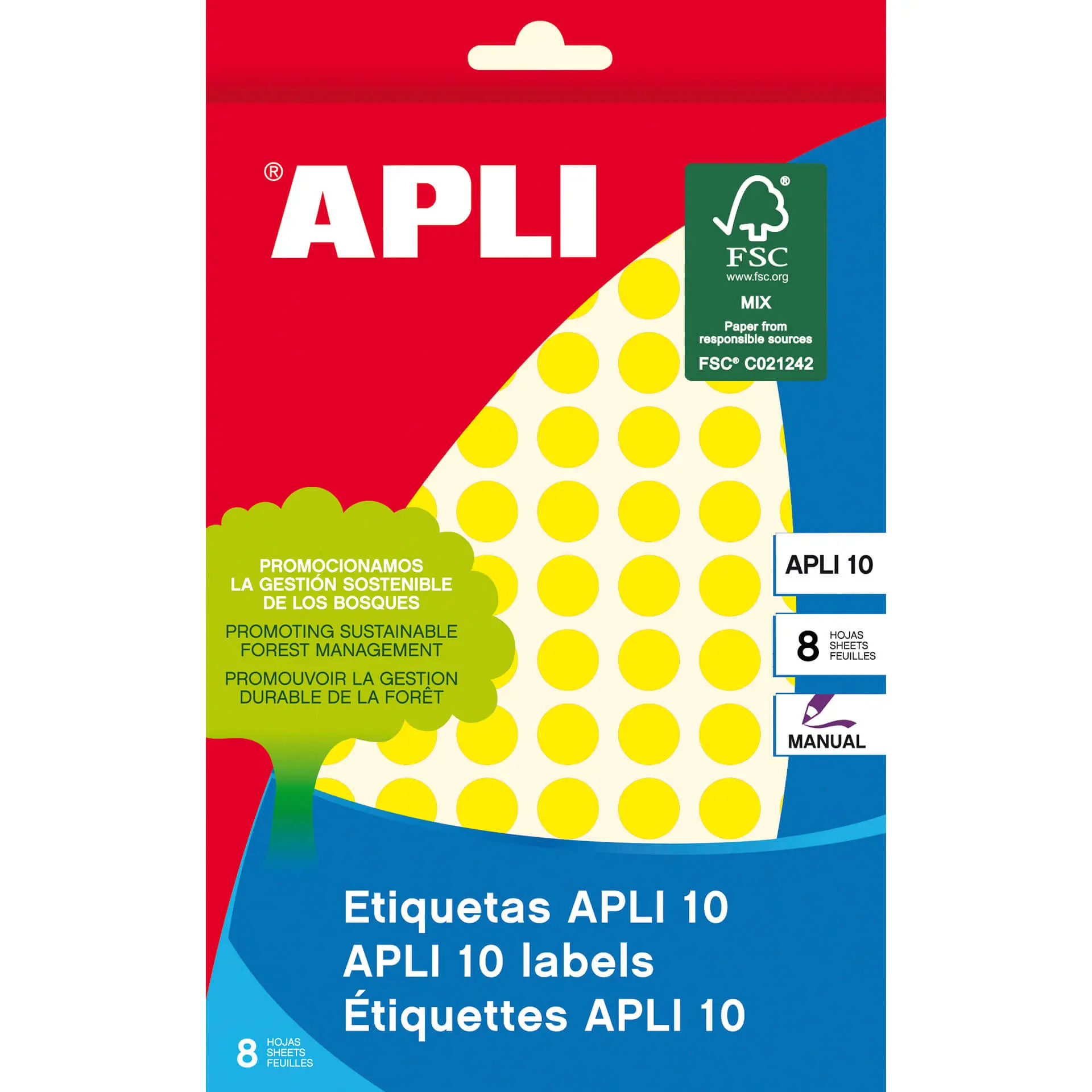 Apli Etiquetas 10 Amarillas � 10mm 8 Hojas