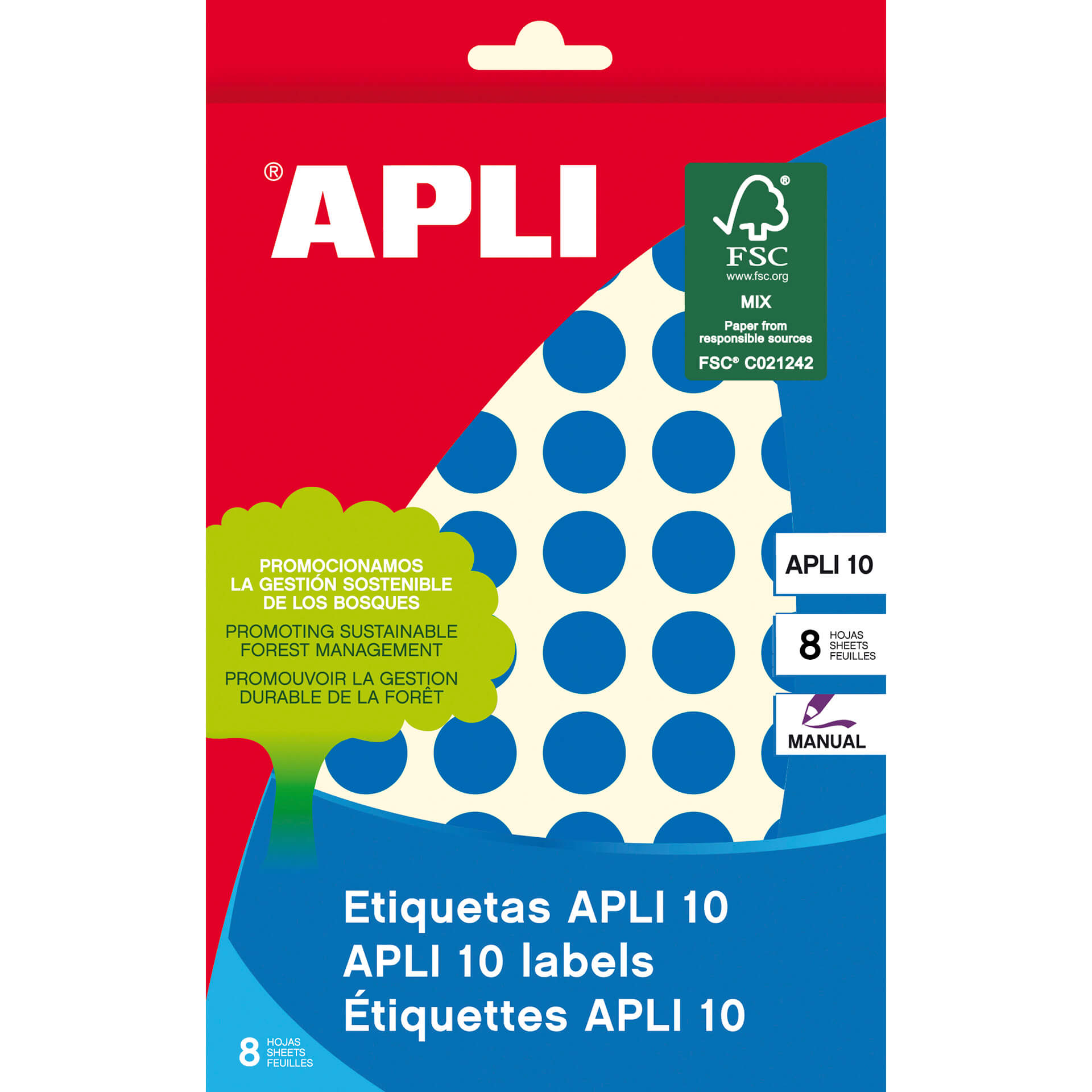 Apli Etiquetas 10 Azules � 13mm 8 Hojas