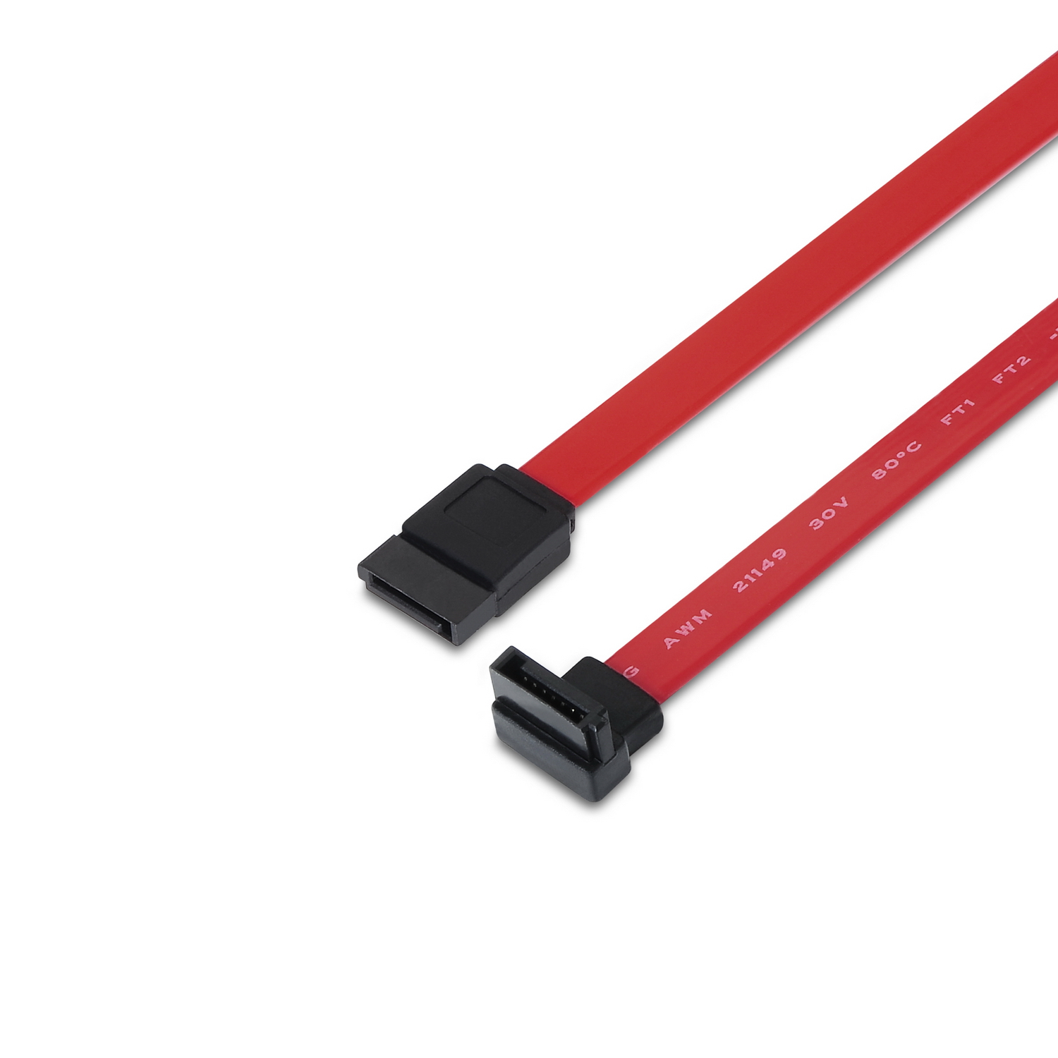 Aisens Cable SATA III Datos 6G Datos Acodado - 0.5m para Disco Duro SATA I - II - III SSD - Color Ro