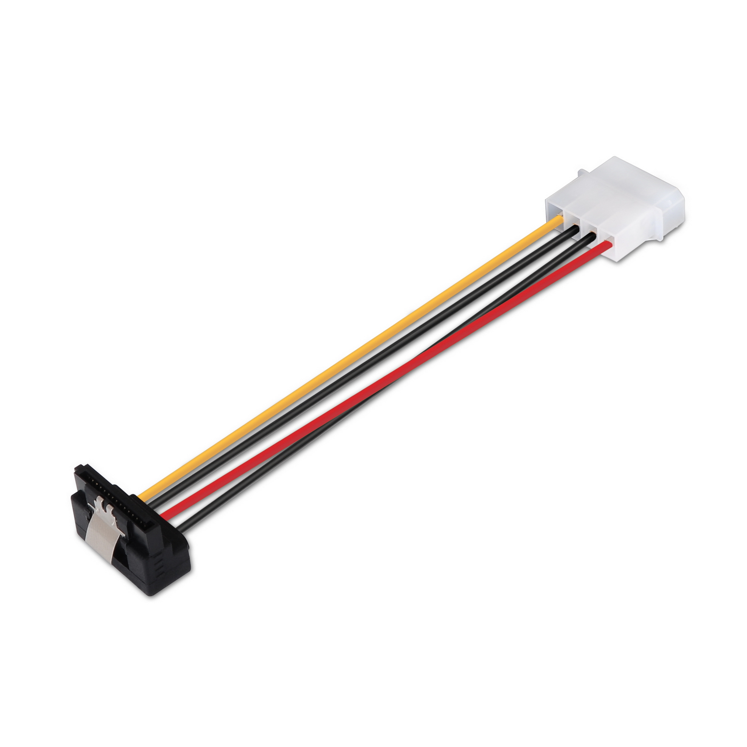 Aisens Cable SATA alim Acodado con Anclajes - Molex 4pin/M-SATA Hembra - 16cm - 100% Cobre - Color N