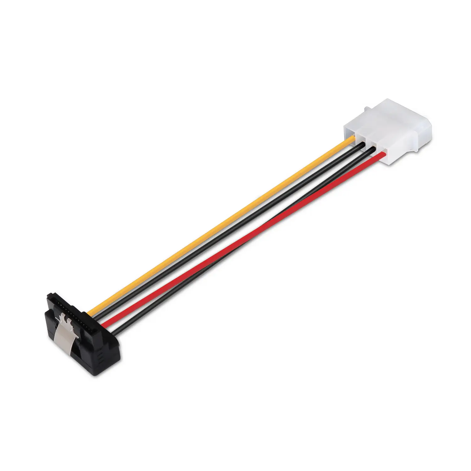 Aisens Cable SATA alim Acodado con Anclajes - Molex 4pin/M-SATA Hembra - 16cm - 100% Cobre - Color N