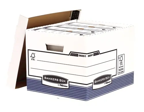 Fellowes Bankers Box Contenedor de Archivos - Montaje Automatico Fastfold - Carton Reciclado Certifi