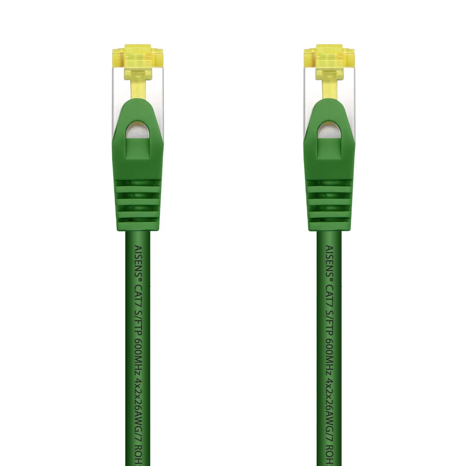 Aisens Cable de Red Latiguillo RJ45 LSZH Cat.7 600 MHz S/FTP PIMF AWG26 - 25cm - Color Verde